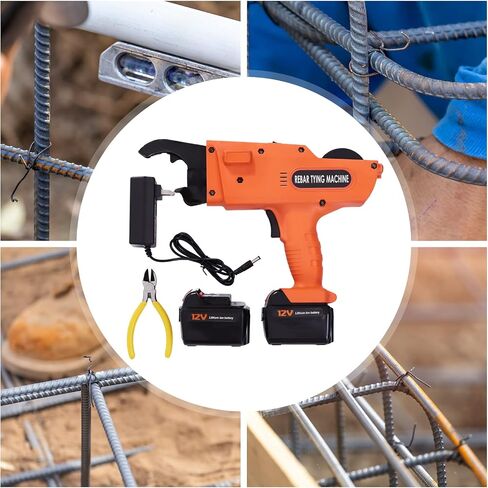 8mm-34mm Tier Tying Machine Automatic Rebar Tier Tying Machine Electric Reinforcing Rebar Tier Gun (Orange) in Kuwait