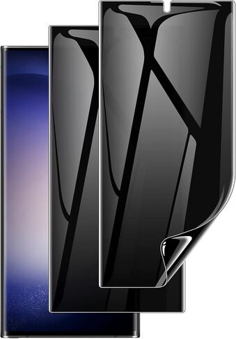 Lywhl 2 Pack for Samsung Galaxy S22 Ultra Privacy Screen Protector ، Full Full Full Full Film for Galaxy S22 Ultra 5G 6.8 "، [دعم قارئ بصمات الأصابع] إطار تثبيت سهل - أسود in Kuwait