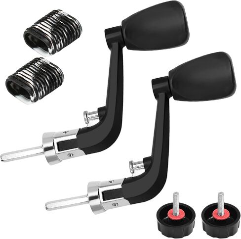 2PCS Fishing Handles Spinning Reel Knob Replacement, Black Rubber Handle Fishing Reel Grip with 2 Screw Caps and 2 Washers for 1000-4000 Series in Kuwait