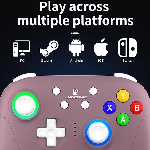 Daxceirf RG P01 Retro Games Controller Bluetooth اللاسلكي ، لوحة ألعاب سلكية مع قاعة تأثير عصا التحكم/القاعة تحطيم التحكم في ضوء التحكم RGP01 Xbox لجهاز الكمبيوتر ، البخار ، Android (بيج وايت) in Kuwait