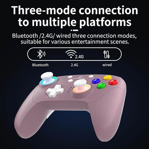 Daxceirf RG P01 Retro Games Controller Bluetooth اللاسلكي ، لوحة ألعاب سلكية مع قاعة تأثير عصا التحكم/القاعة تحطيم التحكم في ضوء التحكم RGP01 Xbox لجهاز الكمبيوتر ، البخار ، Android (بيج وايت) in Kuwait