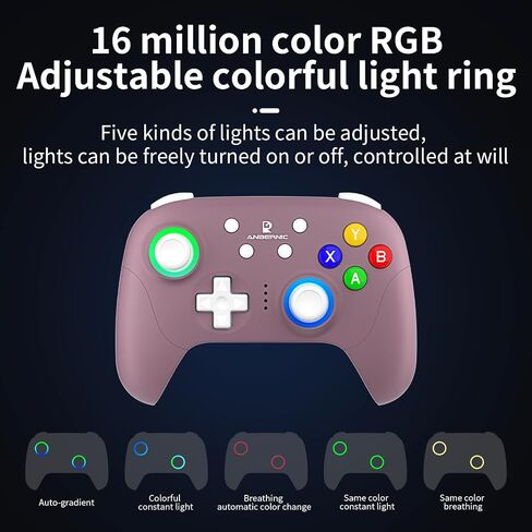 Daxceirf RG P01 Retro Games Controller Bluetooth اللاسلكي ، لوحة ألعاب سلكية مع قاعة تأثير عصا التحكم/القاعة تحطيم التحكم في ضوء التحكم RGP01 Xbox لجهاز الكمبيوتر ، البخار ، Android (بيج وايت) in Kuwait