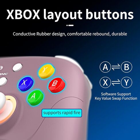 Daxceirf RG P01 Retro Games Controller Bluetooth اللاسلكي ، لوحة ألعاب سلكية مع قاعة تأثير عصا التحكم/القاعة تحطيم التحكم في ضوء التحكم RGP01 Xbox لجهاز الكمبيوتر ، البخار ، Android (بيج وايت) in Kuwait