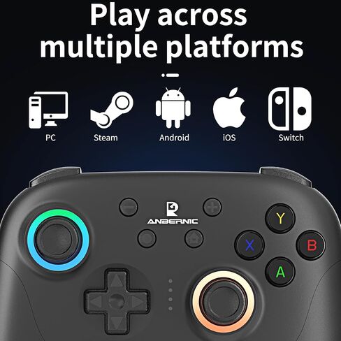 Daxceirf RG P01 Retro Games Controller Bluetooth اللاسلكي ، لوحة ألعاب سلكية مع قاعة تأثير عصا التحكم/القاعة تحطيم التحكم في ضوء التحكم RGP01 Xbox لجهاز الكمبيوتر ، البخار ، Android (بيج وايت) in Kuwait