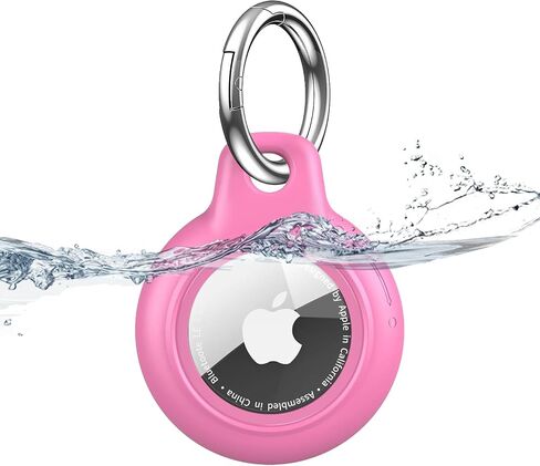 1 حزمة مقاومة للماء لحامل Apple Airtag ، لحالة علامة الهواء مع سلسلة المفاتيح ، الكمبيوتر الشخصي الصلب+TPU صدمية ومقاومة للخدش العلبة لعلامات الهواء Apple (أسود) in Saudi Arabia