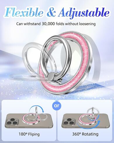 Phone Ring Holder Compatible with MagSafe - Magnetic Cell Phone Grip for Women Glitter Magnet Removable Finger Ring Grip Stand Cute Girly Bling Shine for iPhone 16 15 14 13 Pro Max Plus, Purple in Saudi Arabia