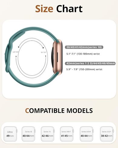 Sunnywoo براءات الاختراع ، فرق رياضية متوفرة مع فرق ساعة Apple للنساء 40 مم 42 مم 42 مم 38 مم ، 44 مم 45 مم 46 مم 49 مم ، وأشرطة مراقبة سيليكون ناعمة لسلسلة iWatch 10/9/8/7/6/5/4/3/2/1 Ultra SE in Kuwait