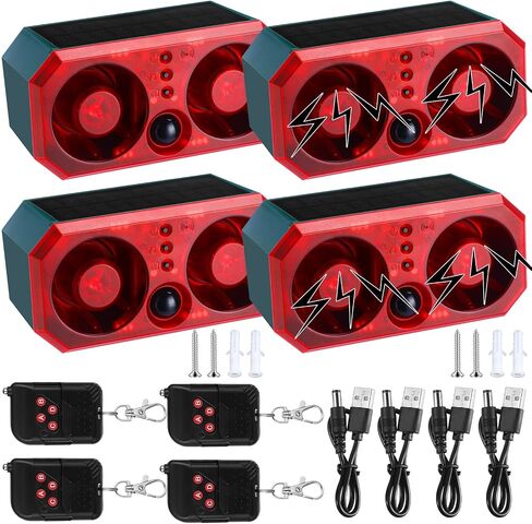 QUALIREY 6 PCS Solar Outdoor Motion Sensor Motion Motion Sensor Animal Card Dog Alark in Kuwait
