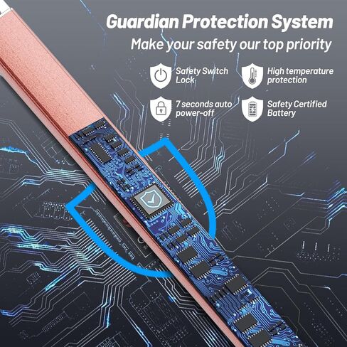 أخف شمعة ولاعة كهربائية مقاومة للرياح مع قفل أمان ، USB Type-C ، ولاعة قابلة للشحن مع عرض LED ، ولاعات مهرجانات Candle BBQ Camping (أسود) in Saudi Arabia