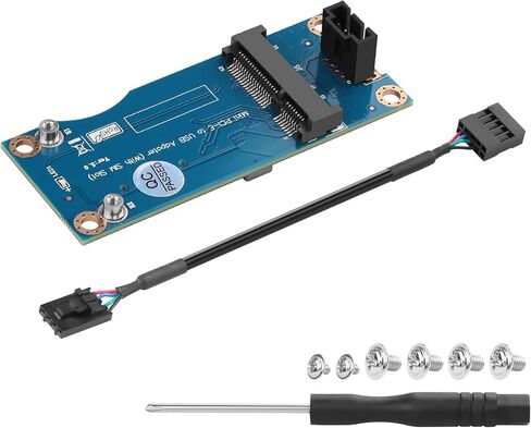 GINTOOYUN Mini PCI-E WWAN/LTE Card to Motherboard USB 9-pin Adapter Mini PCIE 3G/4G Network Card to Motherboard USB 9-pin Test Converter with SIM Slot for WWAN/LTE Cards(Horizontal) (Horizontal) in Kuwait