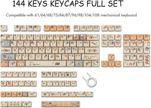 PBT keycaps 142 مفاتيح Keys Keycaps Cute-Seubation Sea Salt Cat Keycaps mao ملفات تعريف مفاتيح مخصصة للكرز gateron mx swithes لوحات المفاتيح الميكانيكية in Kuwait
