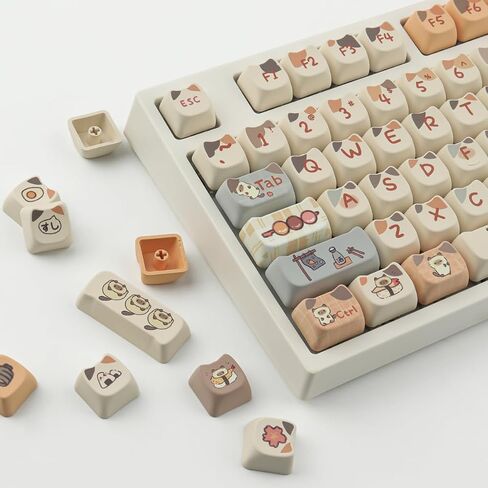 PBT keycaps 142 مفاتيح Keys Keycaps Cute-Seubation Sea Salt Cat Keycaps mao ملفات تعريف مفاتيح مخصصة للكرز gateron mx swithes لوحات المفاتيح الميكانيكية in Kuwait