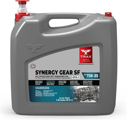 Triax Synergy Gear SF 75W-80 GL-4 Synthetic Transmission Fluid Compatible with Volvo iShift and Mack mDrive (1 Gal) in Saudi Arabia
