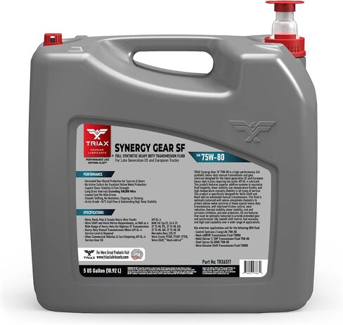 Triax Synergy Gear SF 75W-80 GL-4 Synthetic Transmission Fluid Compatible with Volvo iShift and Mack mDrive (1 Gal) in Saudi Arabia