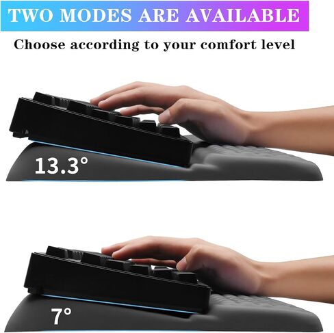 Computer Keyboard Stand with Wrist Rest, Ergonomic Tilted Keyboard Holder - Keyboard Riser with Wrist Pad - Keyboard Tray Support for Office Home - Black in Kuwait