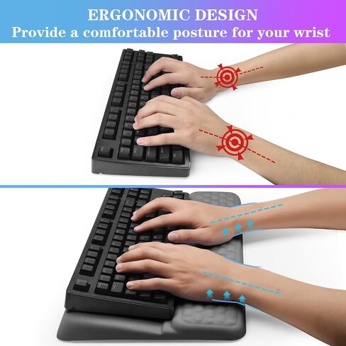 Computer Keyboard Stand with Wrist Rest, Ergonomic Tilted Keyboard Holder - Keyboard Riser with Wrist Pad - Keyboard Tray Support for Office Home - Black in Kuwait