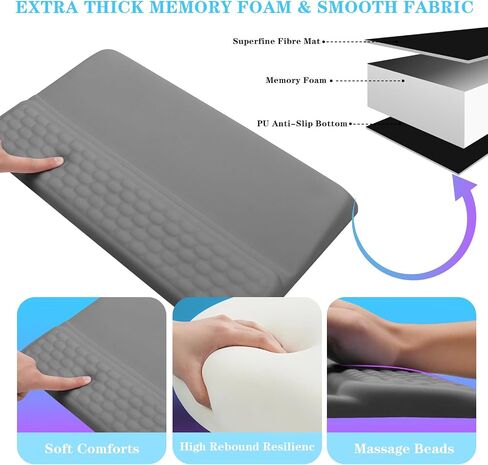 Computer Keyboard Stand with Wrist Rest, Ergonomic Tilted Keyboard Holder - Keyboard Riser with Wrist Pad - Keyboard Tray Support for Office Home - Black in Kuwait