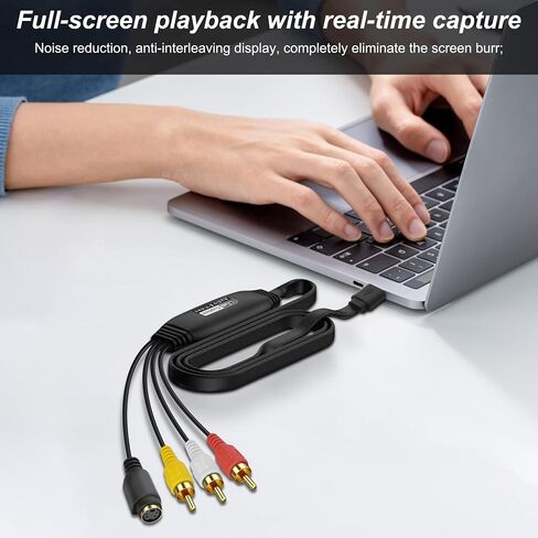 XMSJSIY USB 2.0 Audio Video Capture Card S Video RCA to USB Digital Grabber Recorder CVBS VHS VCR to Digital Converter for DVD Player,Laptop,PC,Tape Recording -1.2M/3.9FT (S-Video+3 RCA Male to USB) in Saudi Arabia