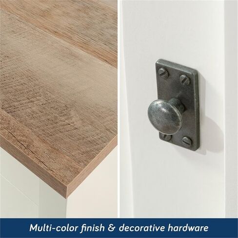 Sauder HomePlus Robot Vacuum Bantry Pantry Cabinet ، باب واحد مع أرفف قابلة للتعديل ، منظم الغسيل ، باللون الأبيض الناعم in Kuwait