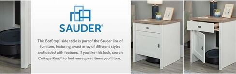 Sauder HomePlus Robot Vacuum Bantry Pantry Cabinet ، باب واحد مع أرفف قابلة للتعديل ، منظم الغسيل ، باللون الأبيض الناعم in Kuwait