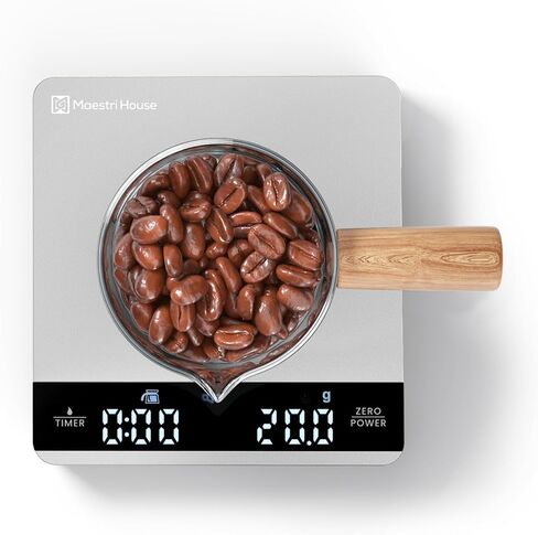 Mini Coffee Scale with Timer, Maestri House Rechargeable Espresso Scale, 2kg/0.1g Accurate Scale for Espresso and Pour-Over Coffee, Portable Digital Kitchen Scale with Automatic Timing-Space Grey in Kuwait