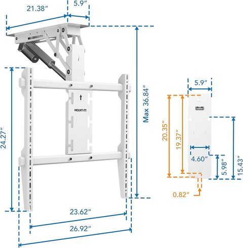 Mount-It! Motorized Ceiling TV Mount – Silent Electric Flip Down TV Mount for 50’’-90’’ Screens, Retractable Drop Down Design, RF Remote, VESA Compatible, 88 lbs Capacity, Black in Kuwait