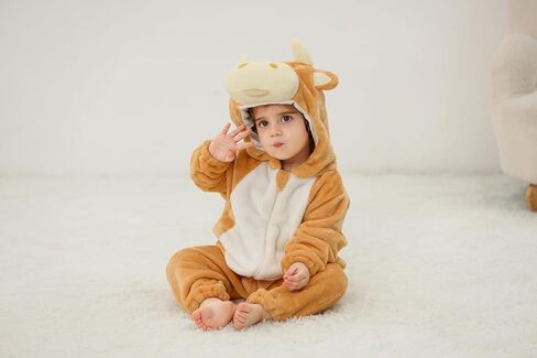 بدلة رومبير للأطفال للجنسين من Ryshman للشتاء والخريف من الفلانيل ملابس تنكرية للحيوانات ملابس عيد الميلاد بيجامات Kigurumi in Kuwait