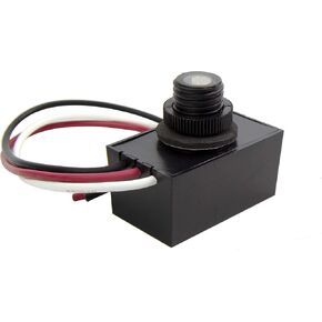 Solus SCP-689-BK-2 120V الغسق التلقائي لفجر فجر الضوئي السينفيل السينمائي محول مجموعة محول مستشعر مستشعر للوصول الصلب في الهواء الطلق ، سهلة التثبيت ، الأسود