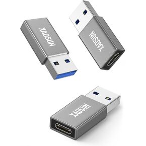 Xaosun [10gbps] USB C أنثى إلى محول الذكور USB (3 حزم) ، 3.1 محول USB A إلى USB C ، مزامنة بيانات SuperSpeed ​​أحادية الجانب وشحن سريع 100 واط لجهاز iPhone 15 Plus Pro Max ، الكمبيوتر المحمول ، الشاحن ، Quest ، إلخ