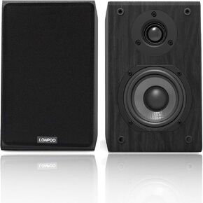 مكبر الصوت Lonpoo الذي يعمل بتشغيله لاعب سجل ، 2.0CH Bluetooth Active Active Near Field Monitor مع مكبر صوت مقبب بحريري 1 بوصة ومكبر صوت من الألومنيوم 4 بوصات للمسرح المنزلي ، و 100 واط RMS