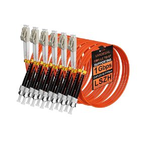 6 حزمة LC إلى ST OS1 كابل تصحيح الألياف 1M (3.28 قدم) ، Singlemode Duplex Fiber ST إلى LC Jumper Cord 9/215um LSZH لاستقبال الألياف البصرية