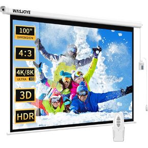 شاشة جهاز عرض Wasjoye Motor Motory 100 " - 16:9