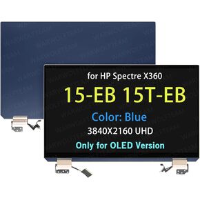 استبدال مجموعة المفصلات الكاملة لـ HP Specter X360 15-EB0073TX 15-EB0081NR 15-EB0083NR 15-EB1043DX LCD Touch Screen Digitizer Assembly UHD 15.6in L97636-001 (إصدار كابل UHD ، Brown)