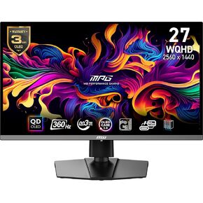 MSI MPG 321CURX QD-OLED 32 بوصة 3840 × 2160 (UHD) شاشة الكمبيوتر ، 240 هرتز ، المزامنة التكيفية ، HDMI ، منفذ DP ، VESA Mountable ، إمالة ، مكبر صوت ، 0.03 مللي ثانية ، أسود ، أسود