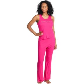 bebe Womens Short Sleeve Shirt and Lounge Skinny Pajama Pants with Pockets Sleepwear Set in Kuwait