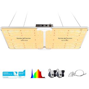 Spider Farmer SF7000 ، Samsung LM301B Diodes LED LED ضوء النمو ، ضوء النمو الكامل للنمو ، 650 واط قابلة للذات وذات الكفاءة العالية والموحدة PPFD التجاريات لشتلات VEG & Bloom في خيمة 5x5 تنمو