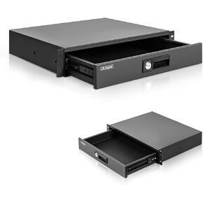 2U Rack Drawer for 19 Inch Server Rack and Network Cabinet, Lockable Sever Rack Case with Key, 2U Server Chassis Capacity to 22 LBS (2U)