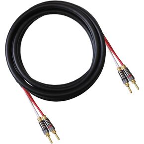 Blue Jeans Cable Canare 4S11 Speaker Cable, with Ultrasonically-Welded Conventional (Non-Bi-Wire) Terminations, (One Cable - for one Speaker); Assembled in The USA (10 Foot, Grey, Bananas to Bananas) in Kuwait