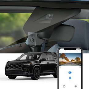 FITCAMX Front 2160p+الخلفية 1080p تتكيف CAM DASH لـ Honda Pilot 2023-2025 EX-L TOURING ELITE Sport Trailsport LX Black Edition ، OEM ، تسجيل حلقة مزدوجة ، wifi & app ، G-sensor ، سهلة التعيين ، 128GB
