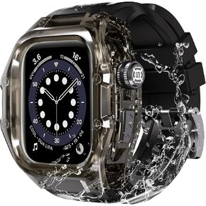 Apple Watch Case 49mm ، علبة وعرة واقية مع شريط سيليكون ناعم وحامي شاشة مدمج لـ Apple Watch Ultra 2 و Ultra