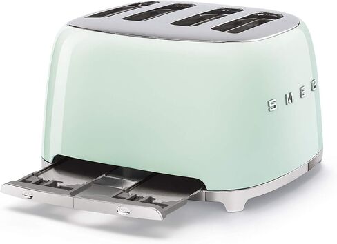 Smeg 50's Style Retro Aesthetic 4 Slice Toaster 6 Presets Extra Wide Slots Cream TSF03CRUS in Kuwait
