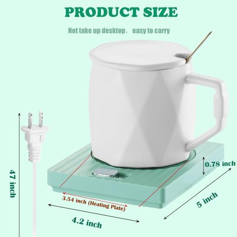Coffee Mug Warmer, Fastest Heating Cup Warmer for Office Desk Accessories, Metal Heating Panel, 2 Temperature Setting Cup Warmer for Heating Coffee, Beverage, Cocoa, Milk, Tea and Candle, (Brown) in Saudi Arabia