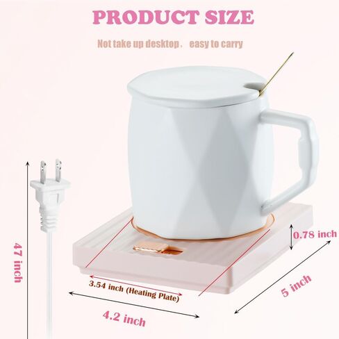 Coffee Mug Warmer, Fastest Heating Cup Warmer for Office Desk Accessories, Metal Heating Panel, 2 Temperature Setting Cup Warmer for Heating Coffee, Beverage, Cocoa, Milk, Tea and Candle, (Brown) in Saudi Arabia