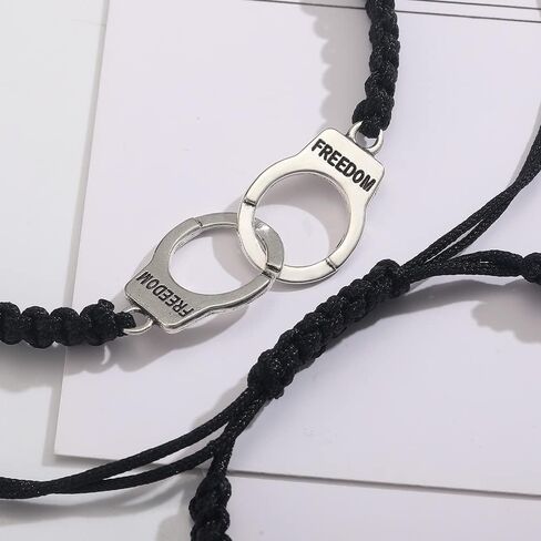 YJT Partners in Crime for 2 Best Friends Handcuff BFF Bracelets Girls Women Friendship Bracelets for Couples, Mom and Daughter 2PC, with 2 Message Cards in Kuwait