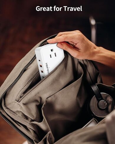 HOPOW Flat Plug Extension Cord, 4AC&2A2C, 6 FT Power Strip for Travel in Kuwait