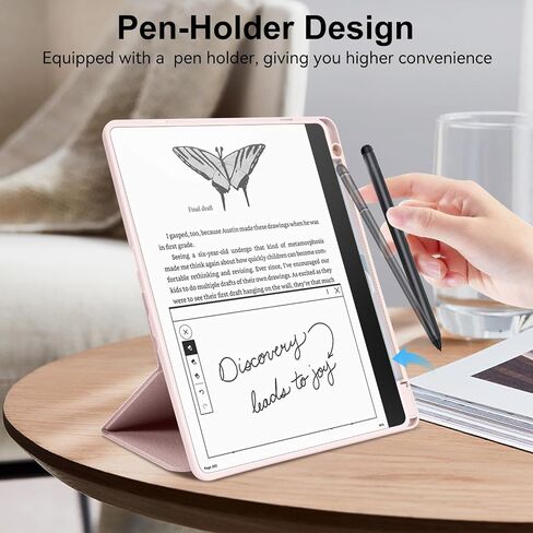 Stand Case for Kindle Scribe(2022/2024 Release),Premium PU Leather Trifold Cover with Pen Holder,Compatible with 10.2 Inch Kindle Scribe,Auto Sleep/Wake,Black in Kuwait