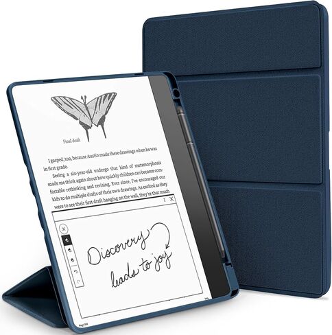 Stand Case for Kindle Scribe(2022/2024 Release),Premium PU Leather Trifold Cover with Pen Holder,Compatible with 10.2 Inch Kindle Scribe,Auto Sleep/Wake,Black in Kuwait