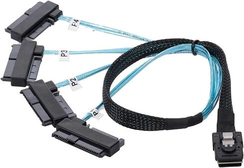 XIWAI PCI-E SLIMLINE SAS 4.0 SFF-8654 4I 38PIN HOST إلى SFF-8654 SLIM SAS TARGT CABLE 50CM in Saudi Arabia
