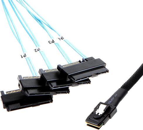 XIWAI PCI-E SLIMLINE SAS 4.0 SFF-8654 4I 38PIN HOST إلى SFF-8654 SLIM SAS TARGT CABLE 50CM in Saudi Arabia