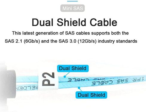 XIWAI PCI-E SLIMLINE SAS 4.0 SFF-8654 4I 38PIN HOST إلى SFF-8654 SLIM SAS TARGT CABLE 50CM in Saudi Arabia